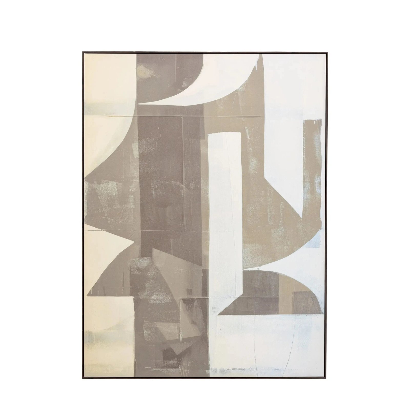 Meridian Taupe Abstract Framed Canvas Wall Art