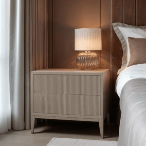 Metropolitan Warm Grey Premium Wide Bedside Table