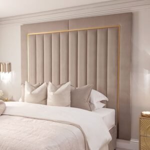 Milan Mink & Gold Channelled Luxury Headboard
