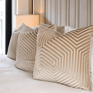 Milly Mink Velvet Geometric Cushion - 45x45cm