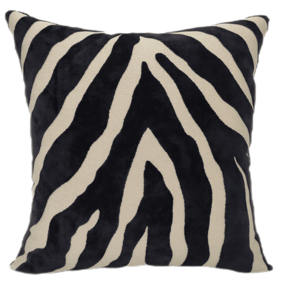 Mimi Black & Cream Zebra Print Cushion - 43x43cm