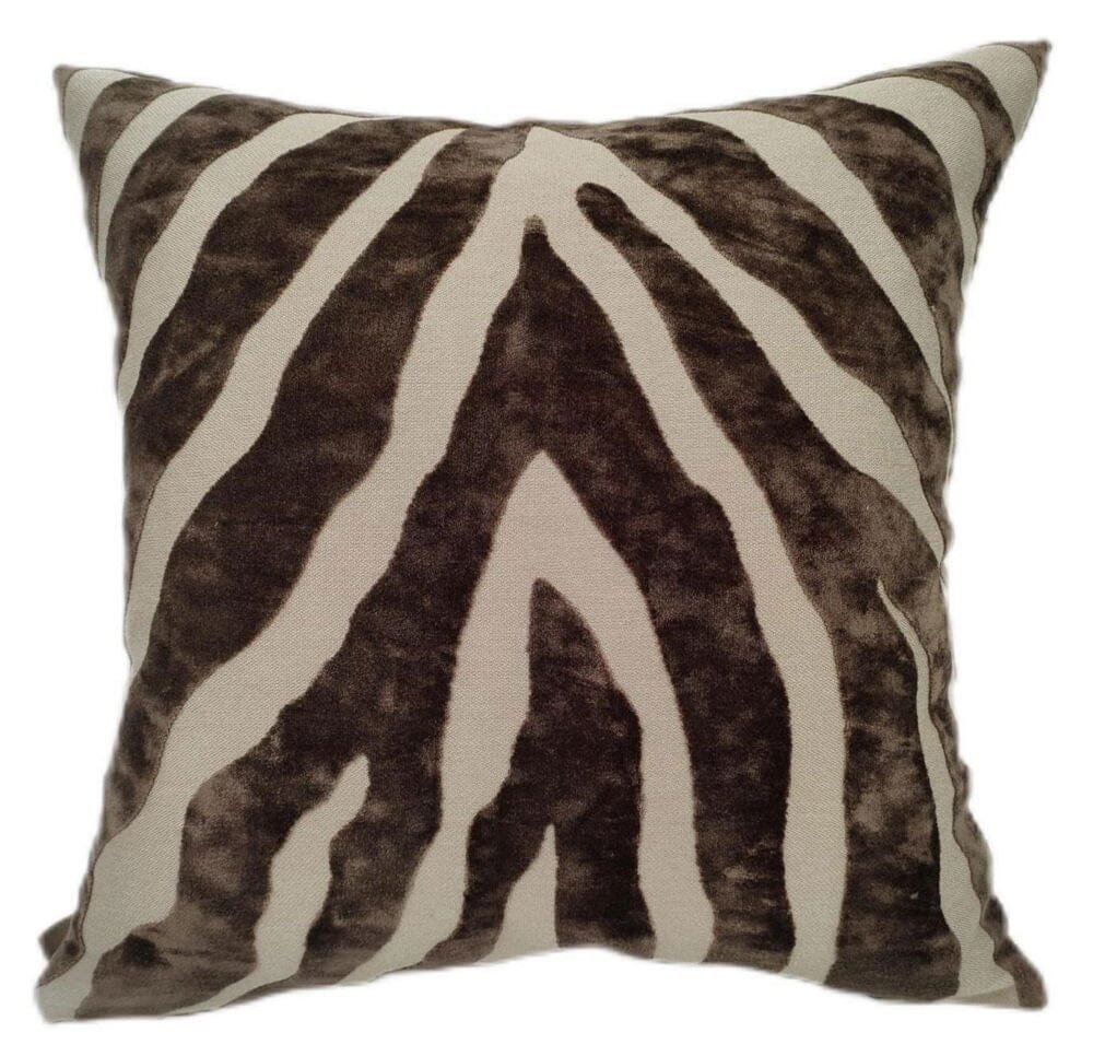 Mimi Brown & Cream Zebra Print Cushion - 43x43cm