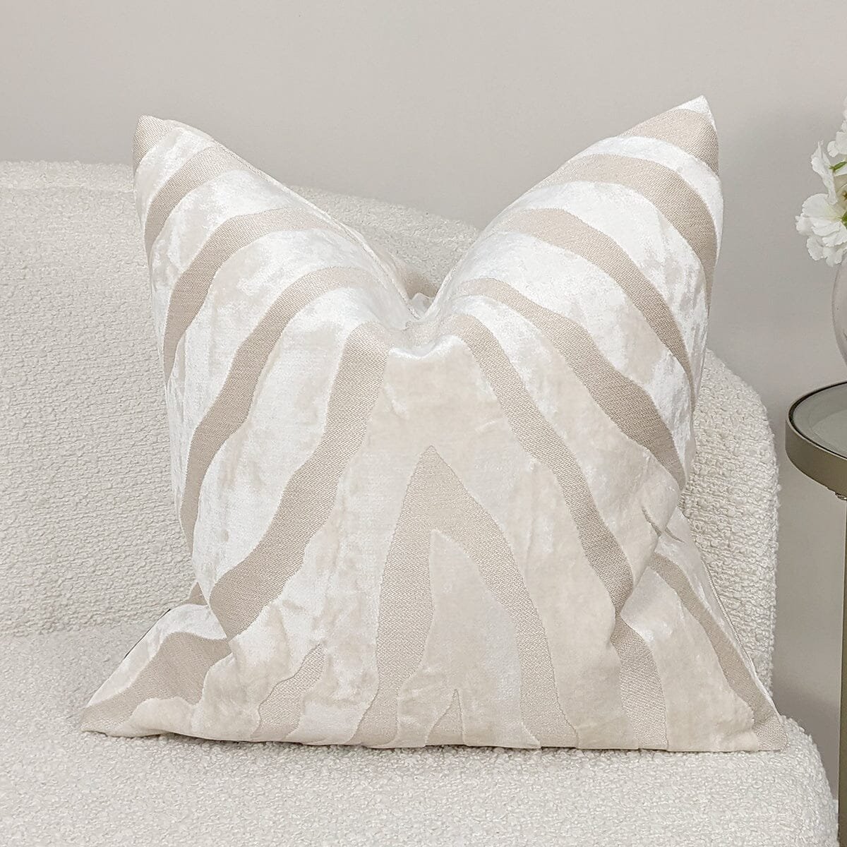 Mimi Ivory Zebra Print Cushion - 43x43cm