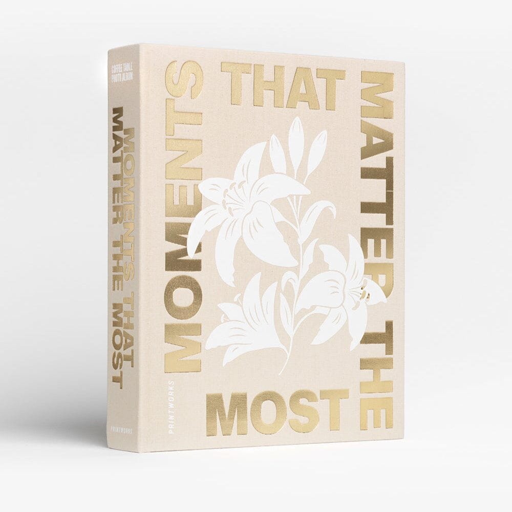 'Moments that Matter the Most' Beige & Gold Luxury Photo Album