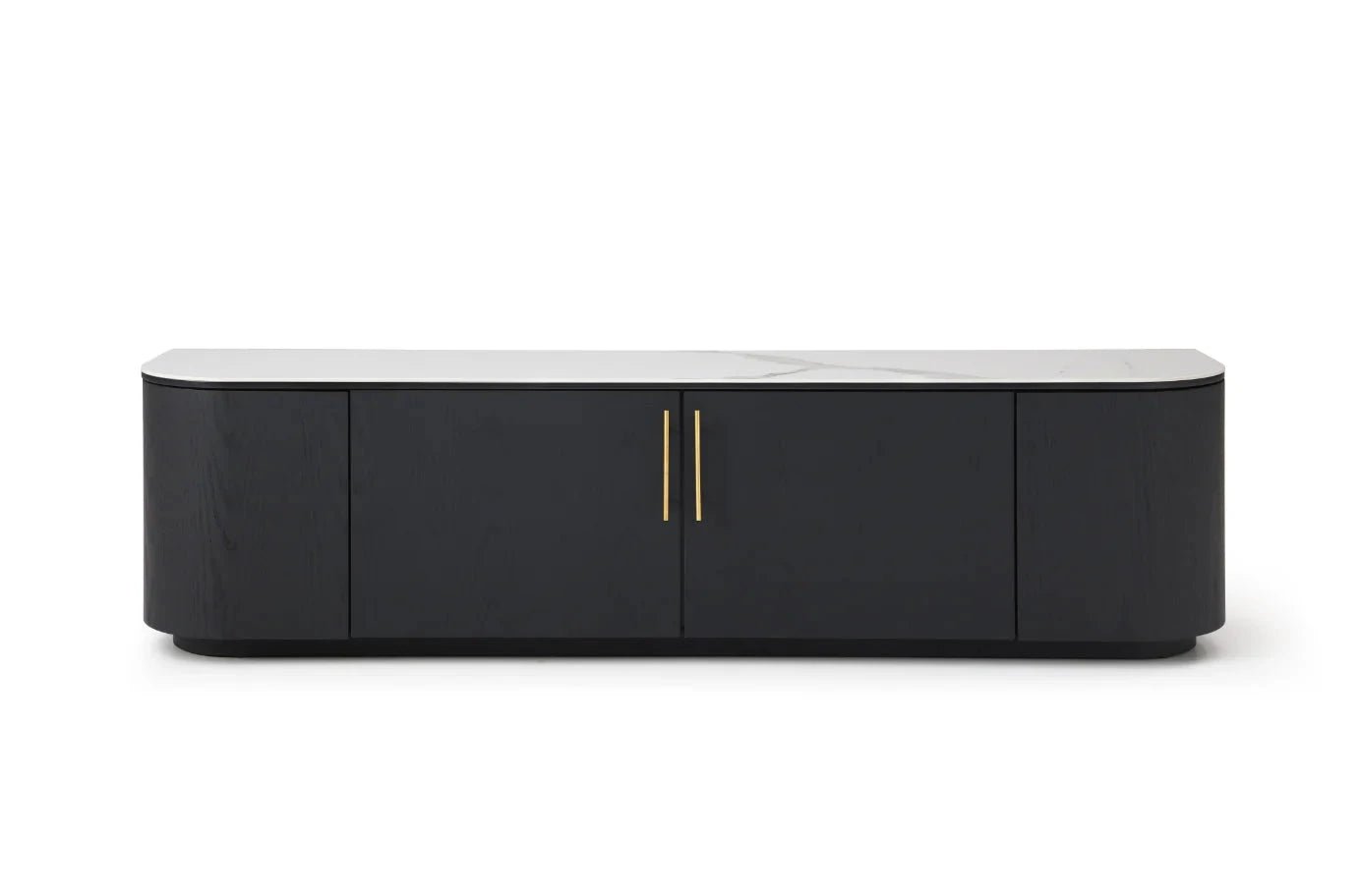 Monroe Black Media unit with Marble Top