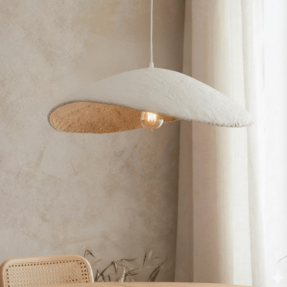 Montrose Large Cream & Antique Brass Organic Ceiling Light