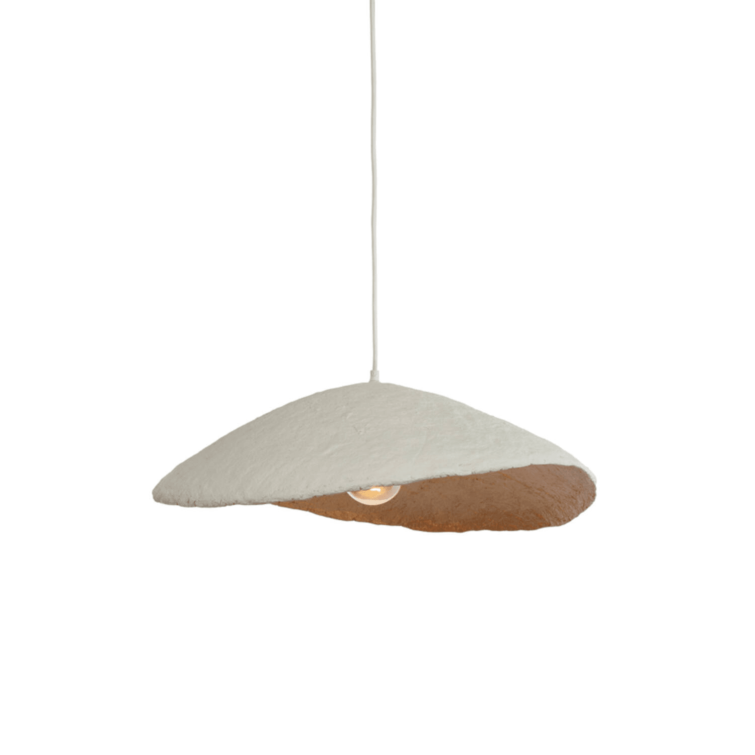 Montrose Large Cream & Antique Brass Organic Ceiling Light
