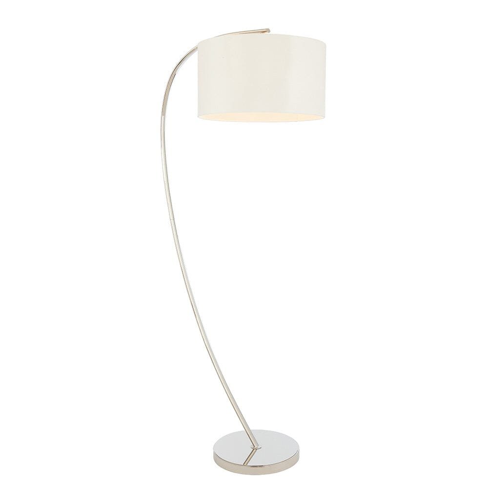 Moreto Silver Floor Lamp with White Shade