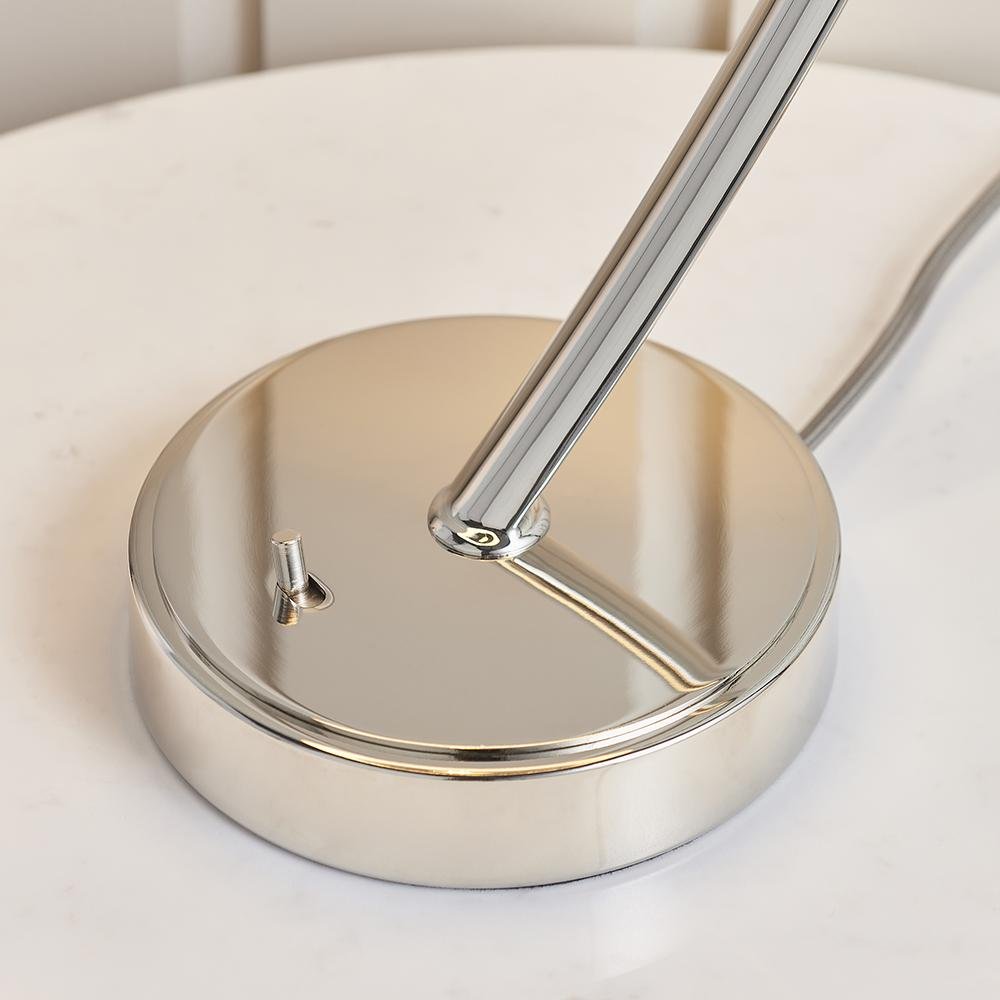Moreto Silver Table Lamp with White Shade