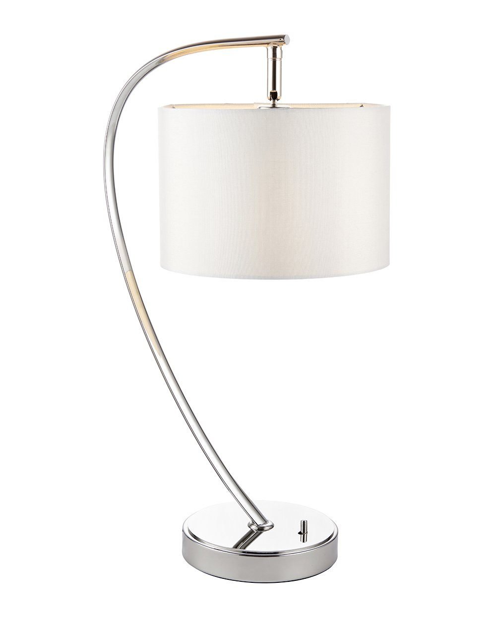 Moreto Silver Table Lamp with White Shade