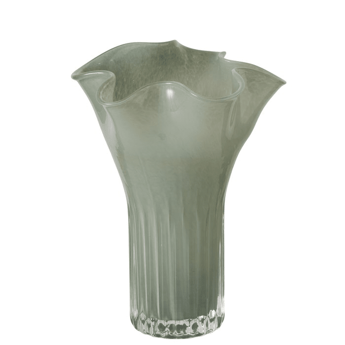 Moss Light Green Tall Glass Decorative Vase