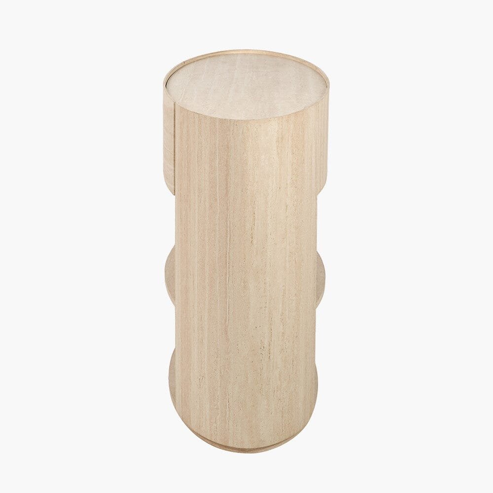 Moxin Travertine Effect 1 Drawer Console Table