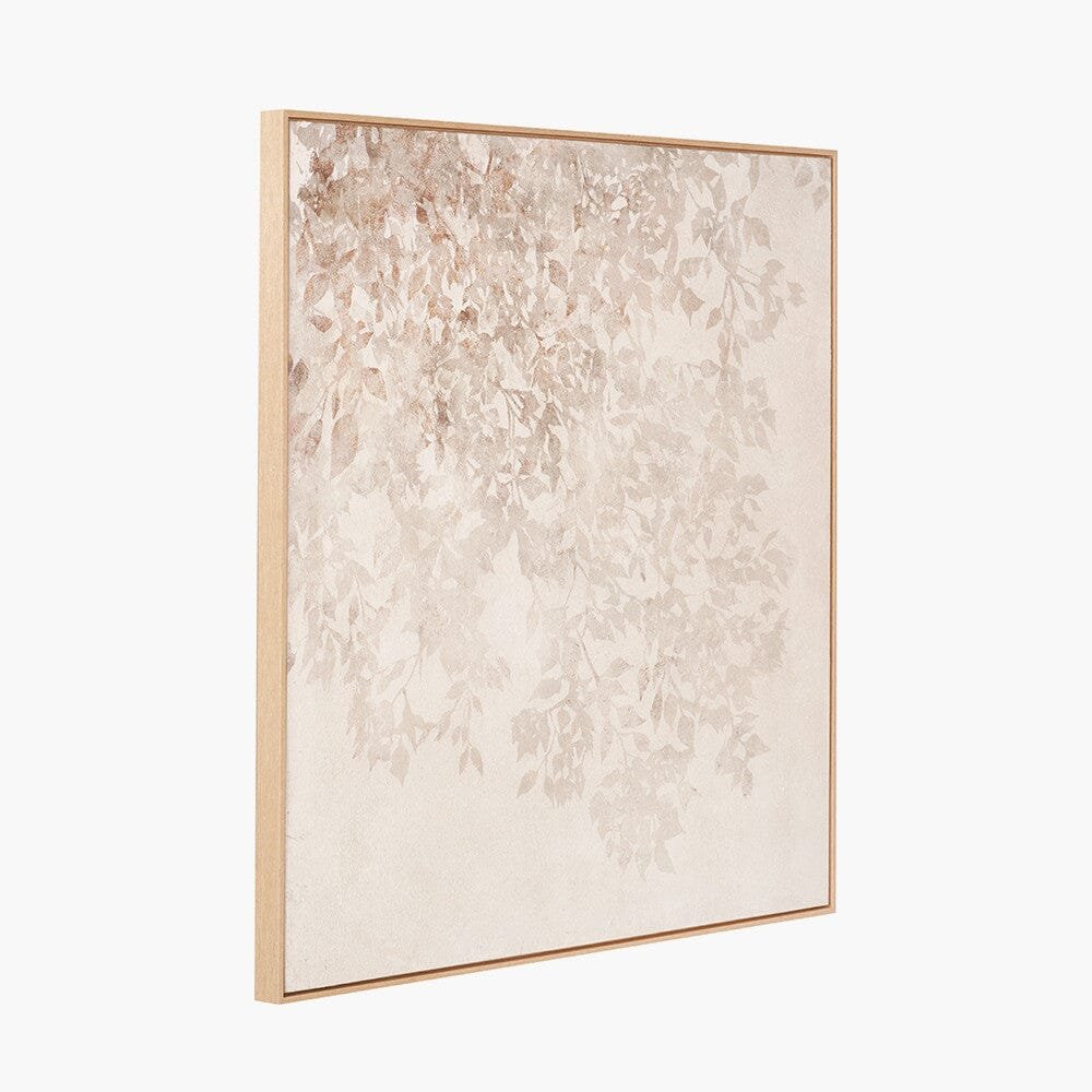 Nadine White & Natural Floral Framed Canvas Wall Art