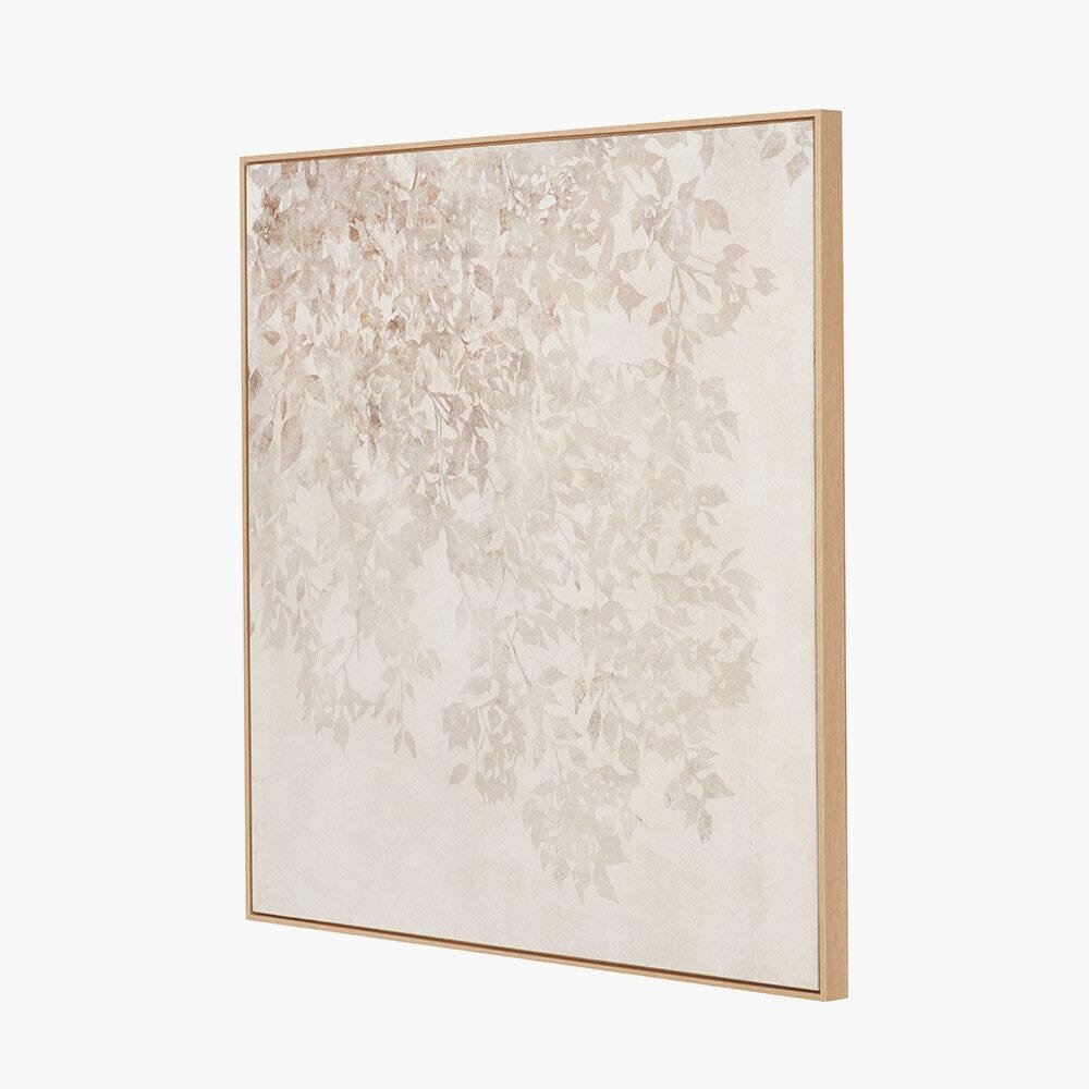 Nadine White & Natural Floral Framed Canvas Wall Art