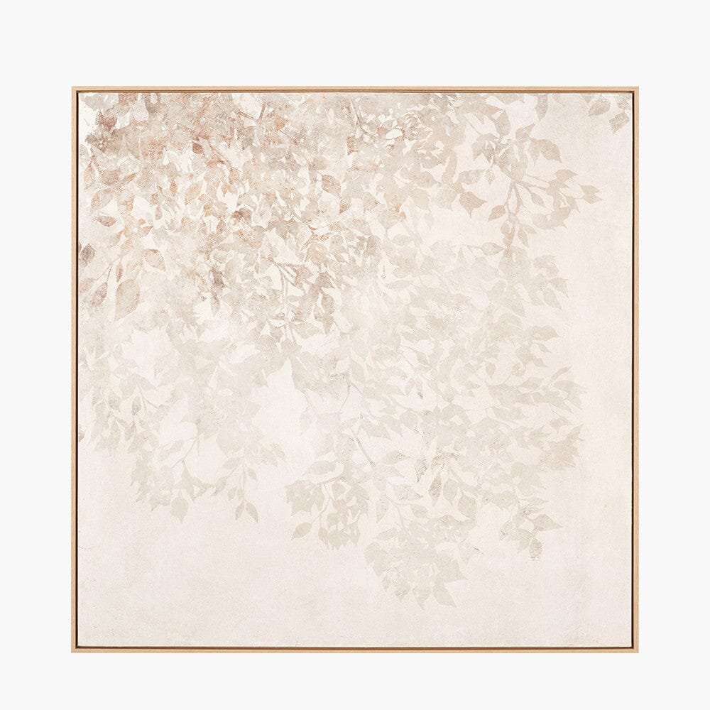 Nadine White & Natural Floral Framed Canvas Wall Art