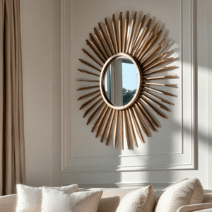 Nahanni Gold 3D Sunburst Decorative Wall Mirror