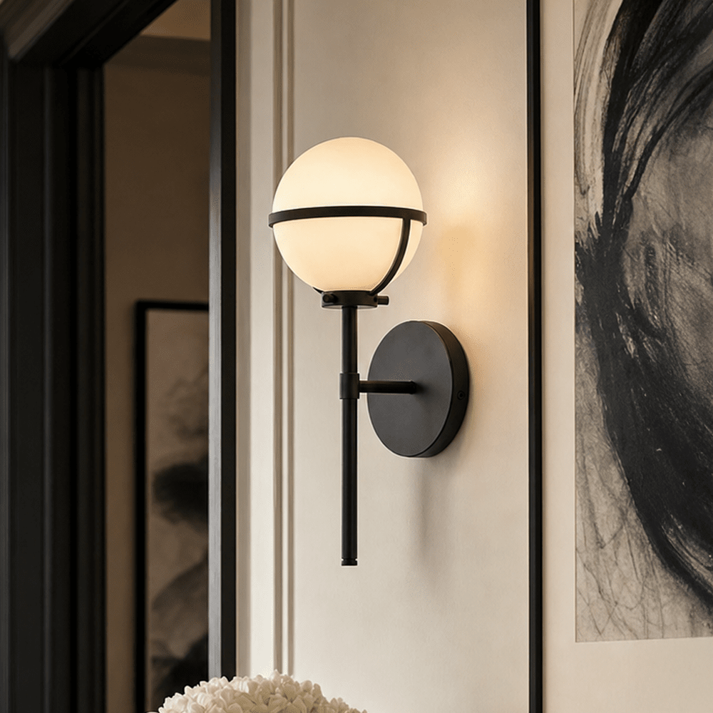 Nancy Black Orb Detail Wall Light