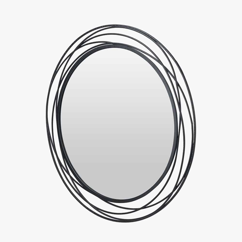 Nantes Black Round Wall Mirror