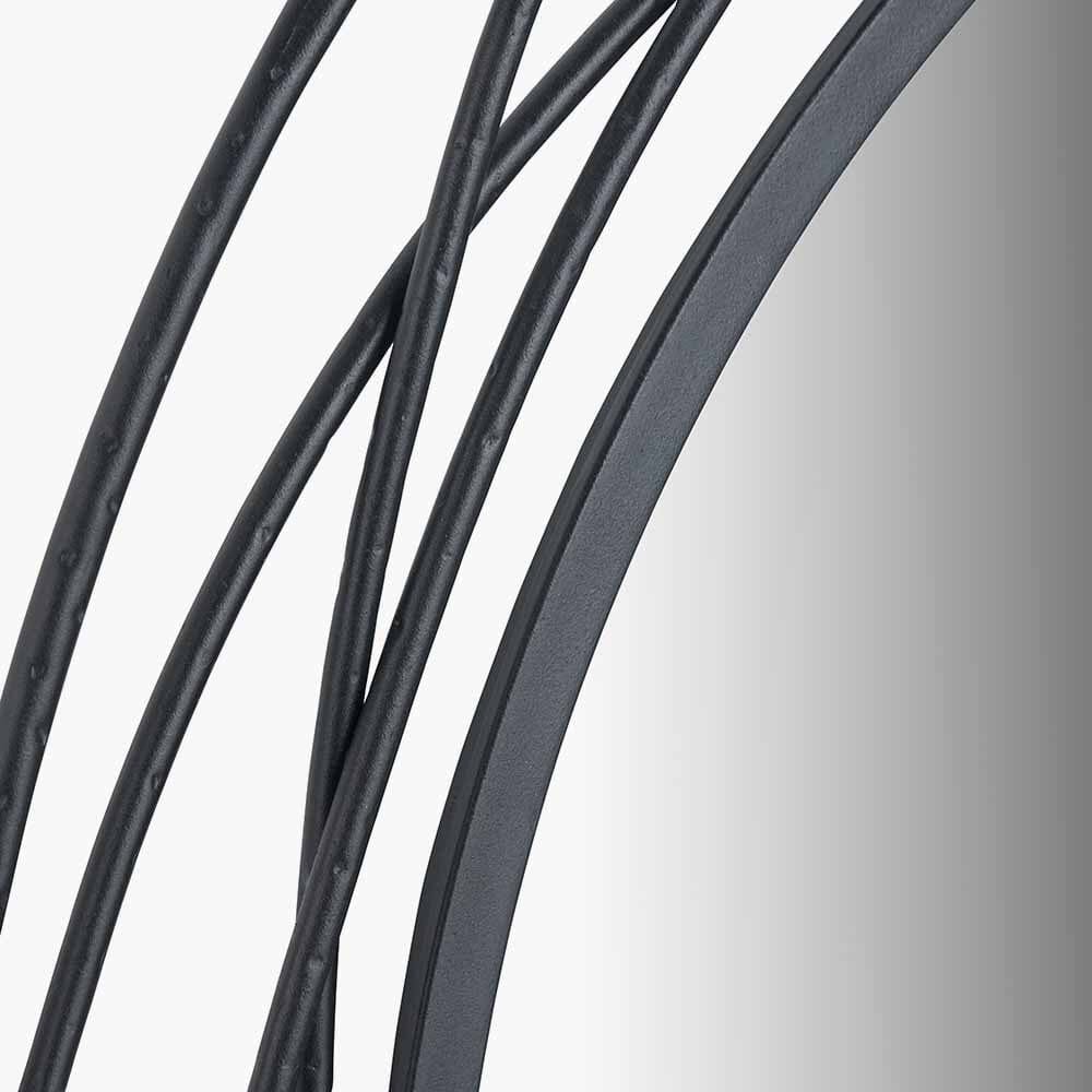 Nantes Black Round Wall Mirror