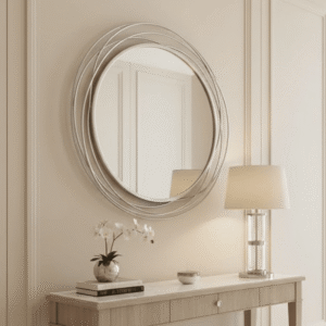 Nantes Silver Round Wall Mirror