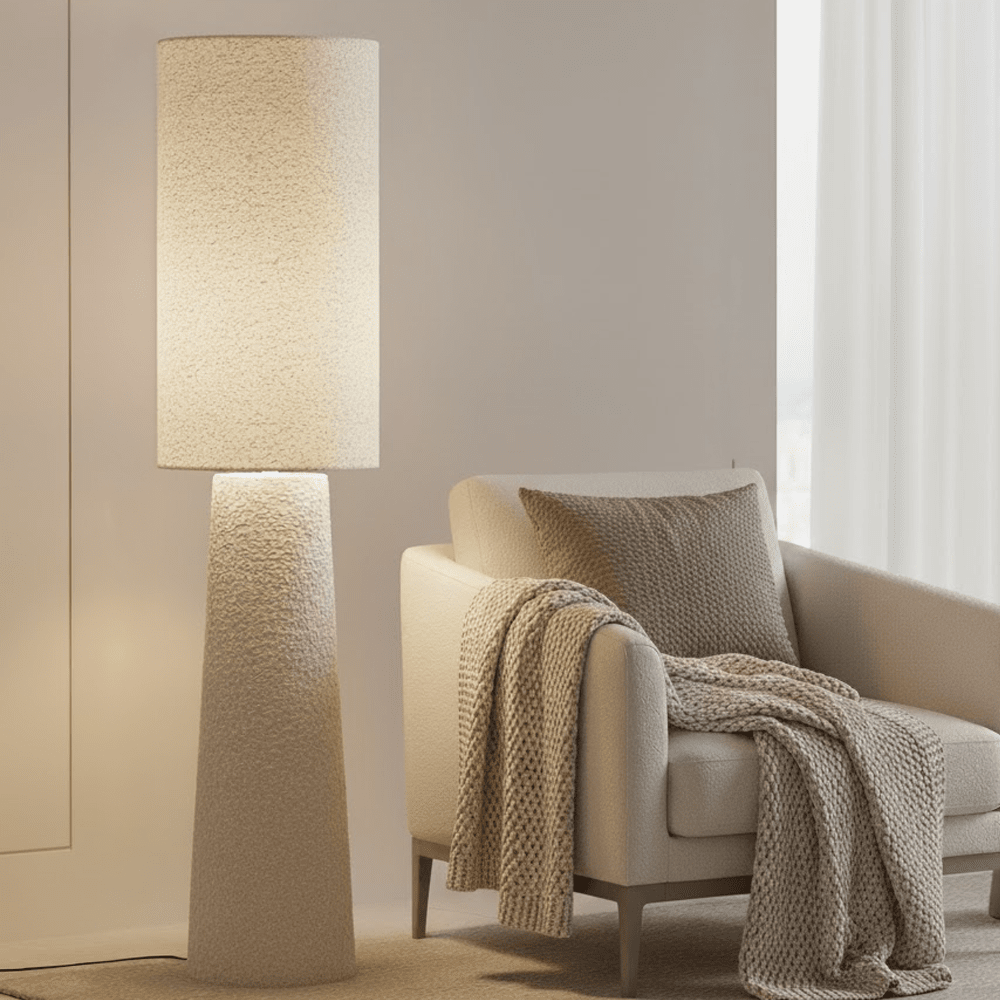 Nellie Cream Boucle Floor Lamp