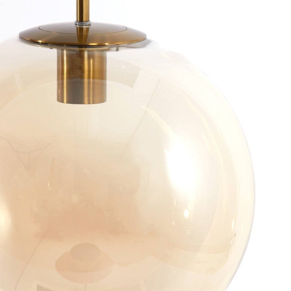 Nemia Gold & Amber Glass 3 Pendant Ceiling Light