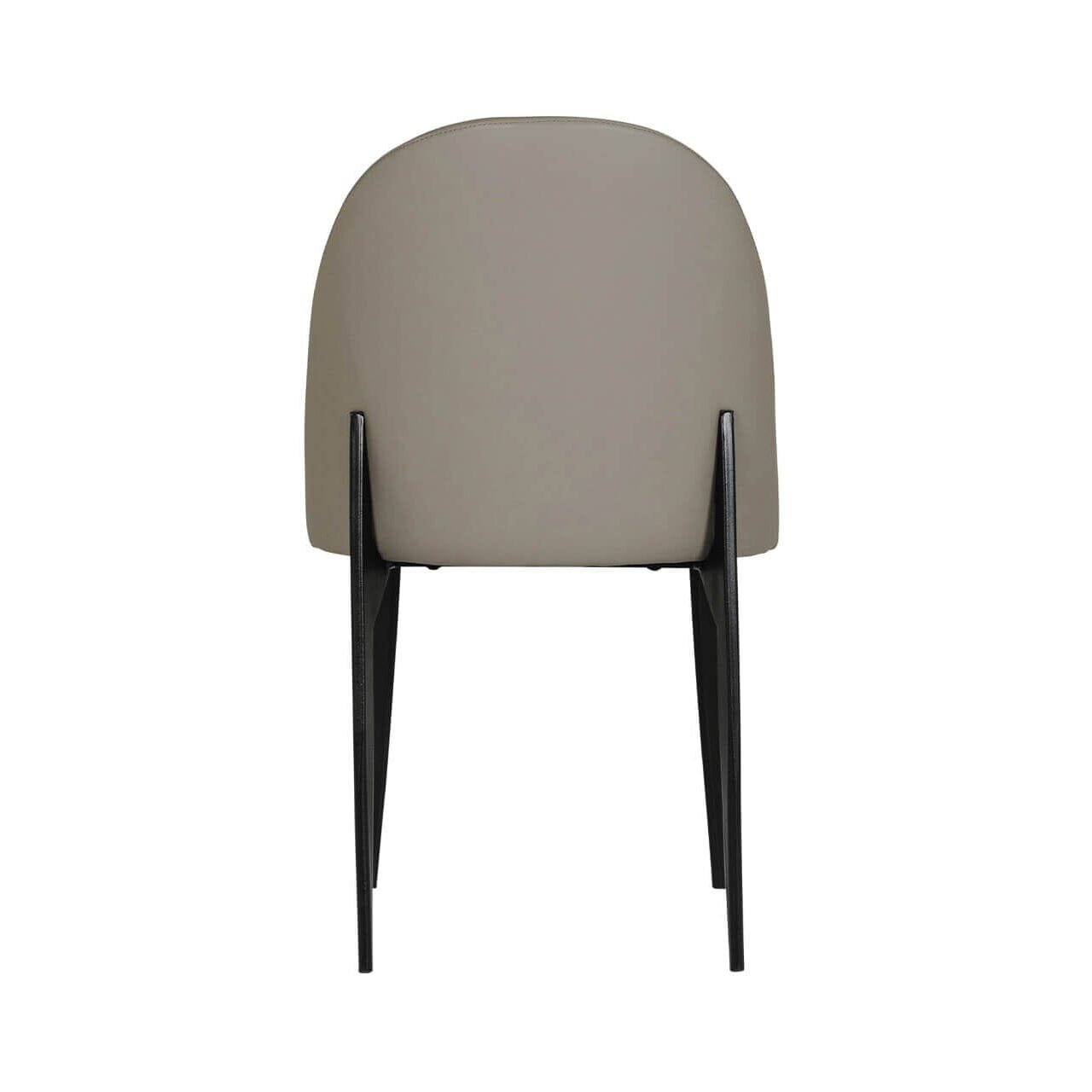 Nemille Grey Leather Dining Chair with Black Legs