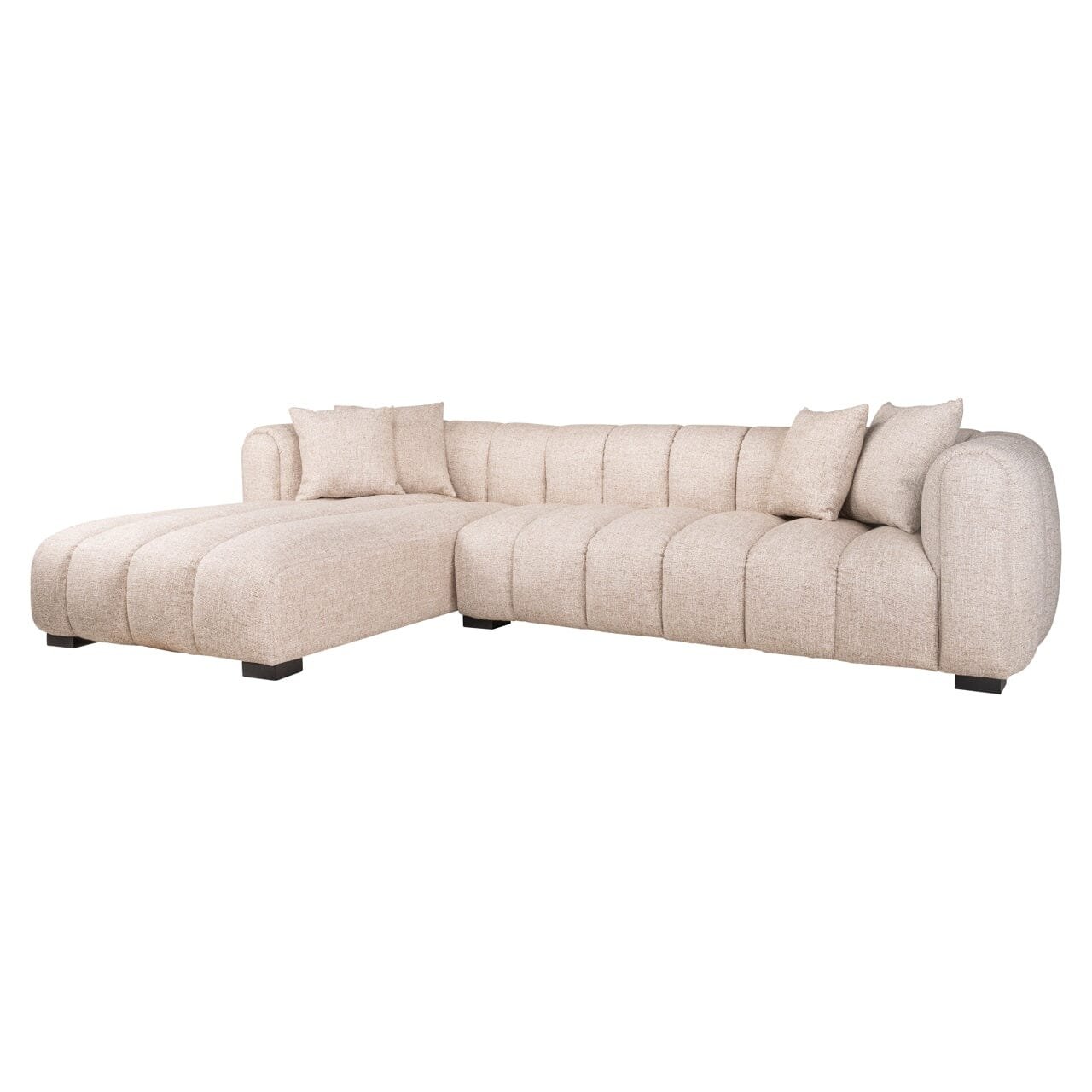Neo Cream Tweed Left Hand Facing Chaise End Sofa