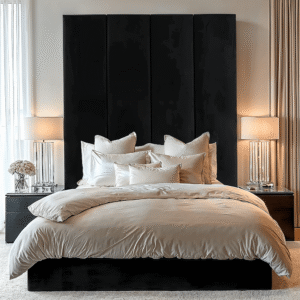 Noir Black Velvet Individual Wall Mounted Headboard Panel - 45cm