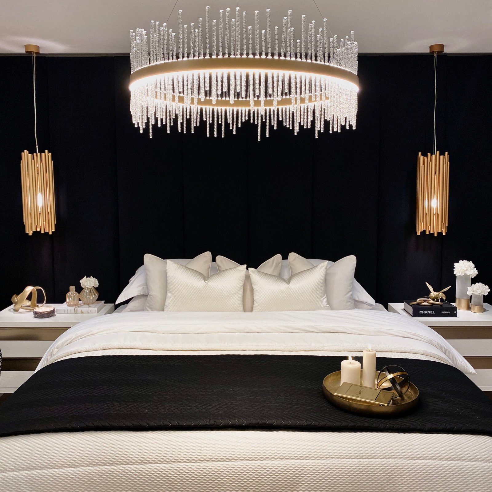 Noir Black Velvet Individual Wall Mounted Headboard Panel - 45cm