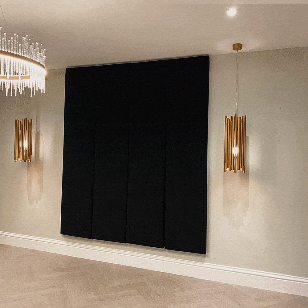 Noir Black Velvet Individual Wall Mounted Headboard Panel - 45cm