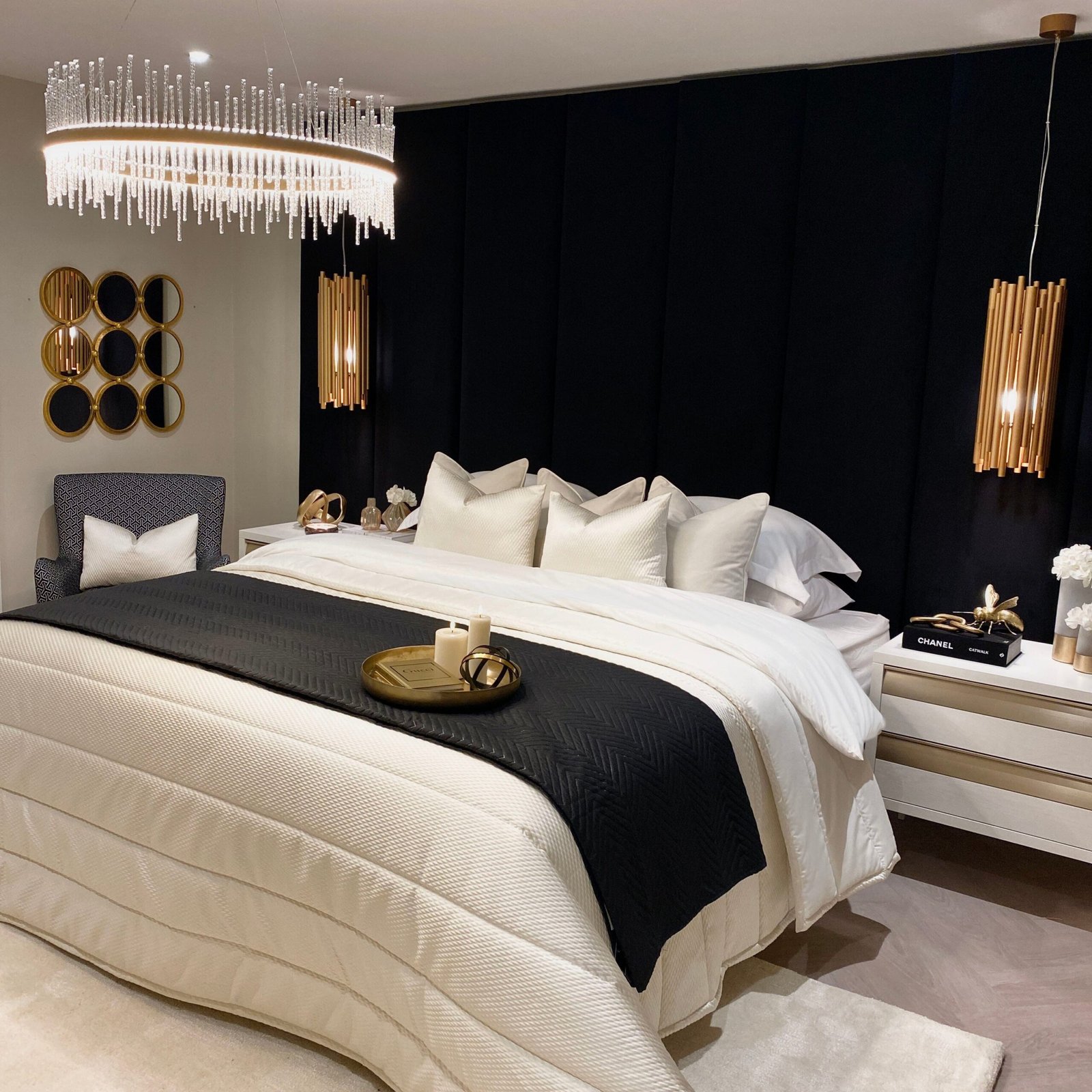 Noir Black Velvet Individual Wall Mounted Headboard Panel - 45cm