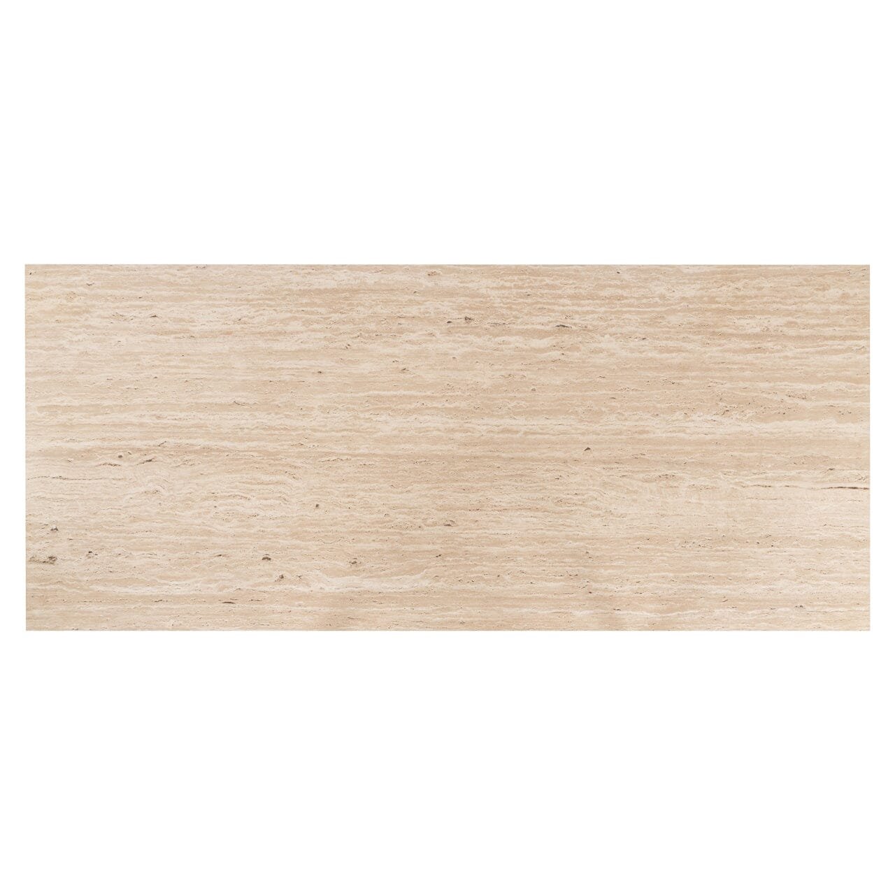 Norah Deep Brown Rectangular Dining Table with Travertine Top