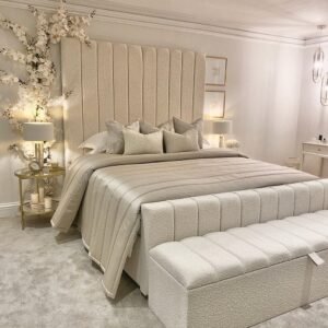 Nori Cream Boucle Panelled Ottoman Box