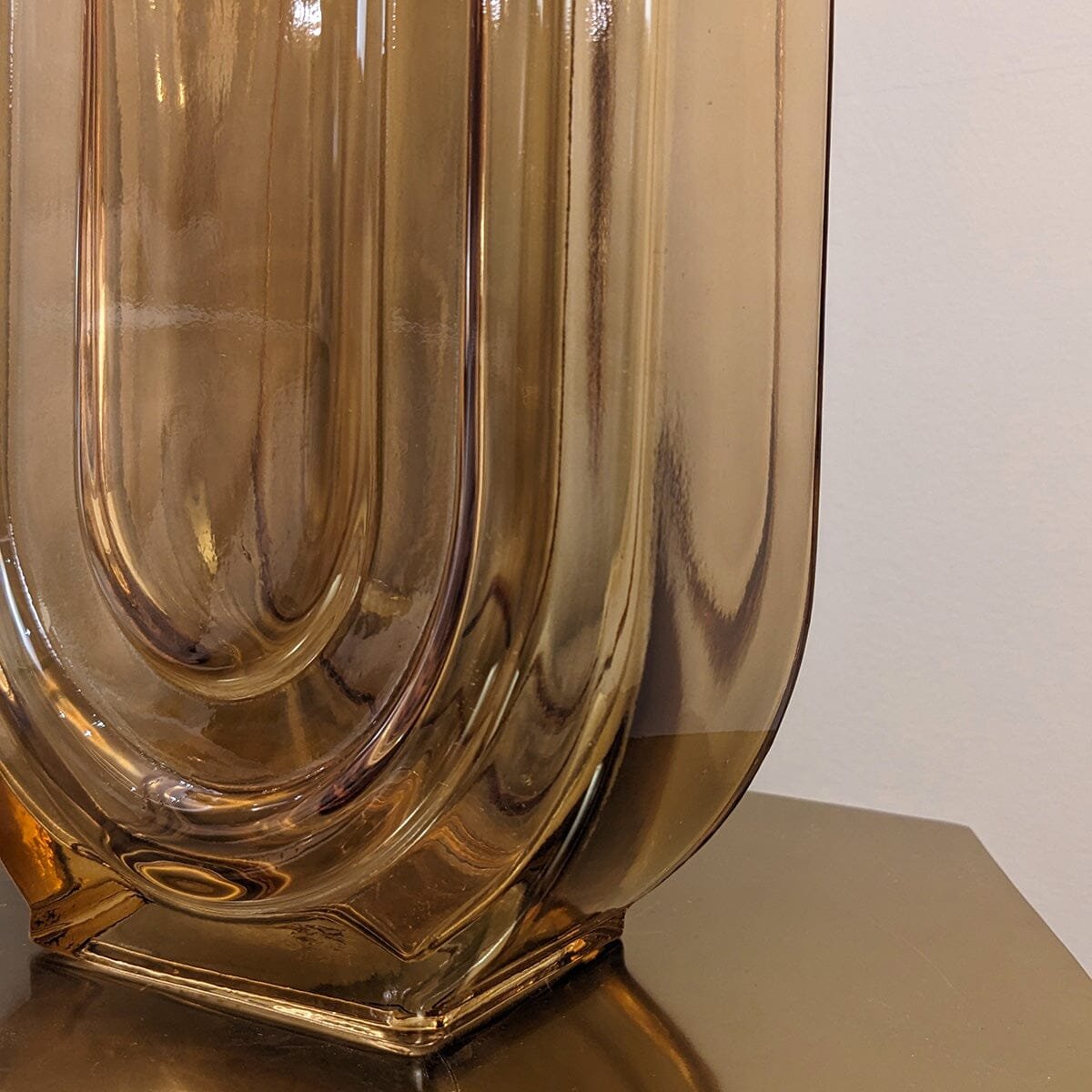 Nougat Tall Amber Glass Vase