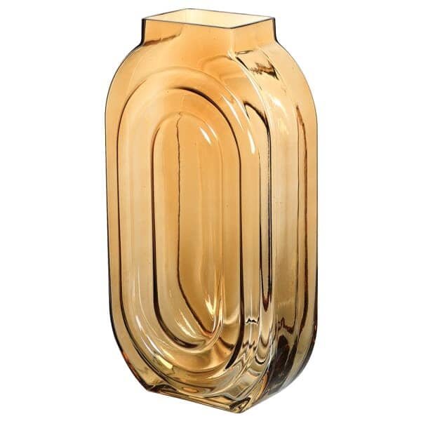 Nougat Tall Amber Glass Vase