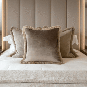Odalys Cappuccino Cushion with Fringe Detail - 43x43cm