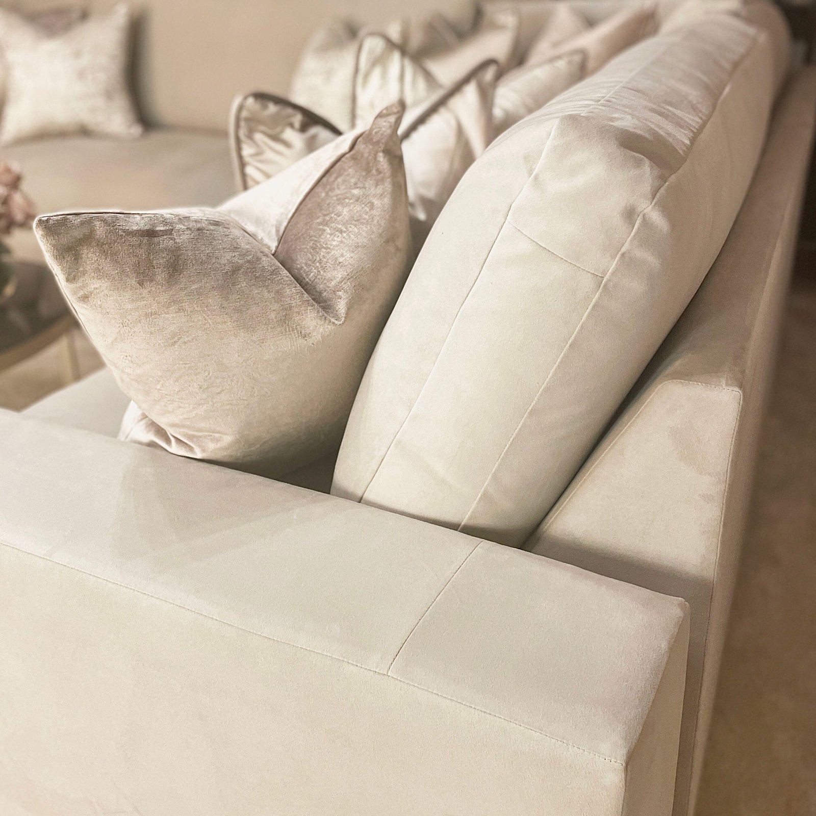 Olivia Cream Premium Large U-Shaped Sofa