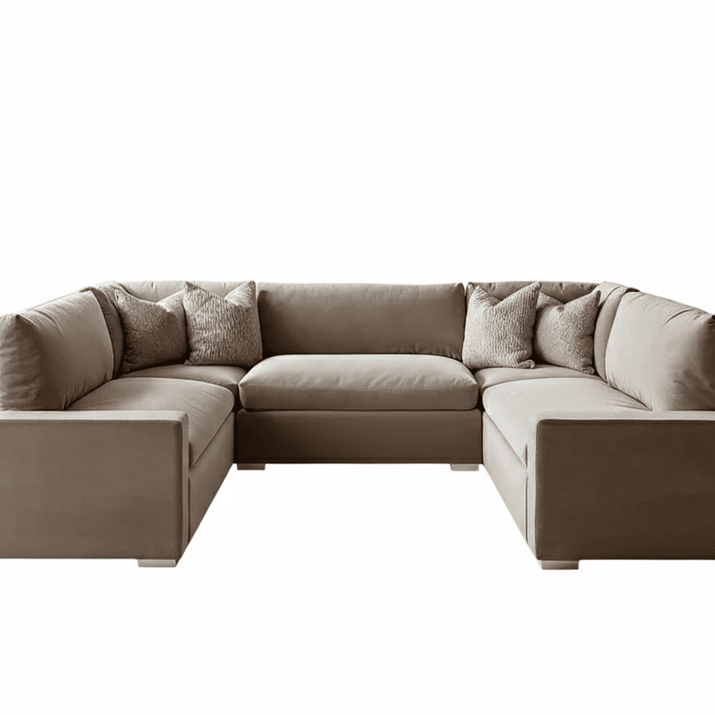 Olivia Mink Premium Large U-Shaped Sofa