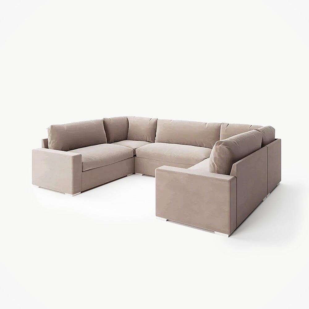 Olivia Mink Premium Large U-Shaped Sofa