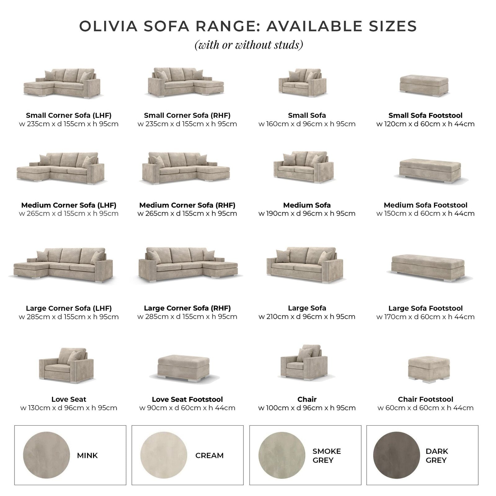 Olivia Mink Premium Large U-Shaped Sofa