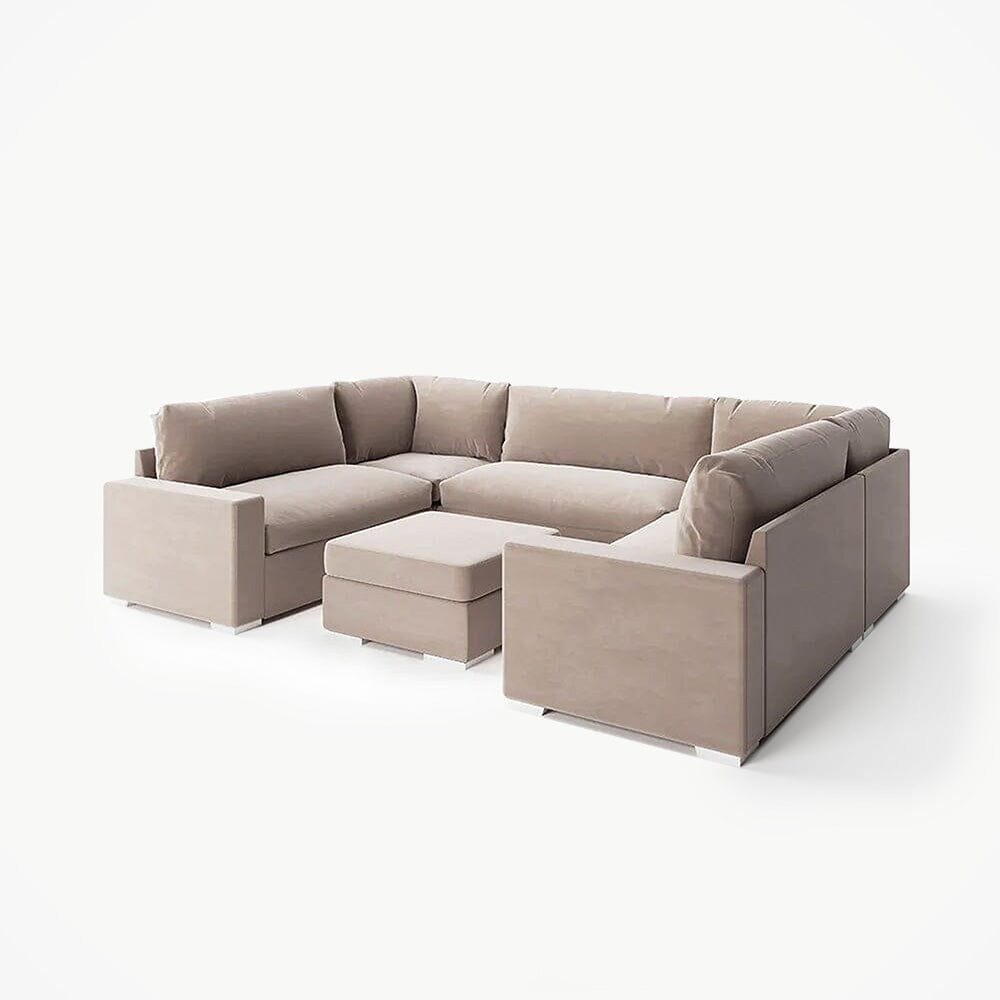 Olivia Mink Premium Large U-Shaped Sofa