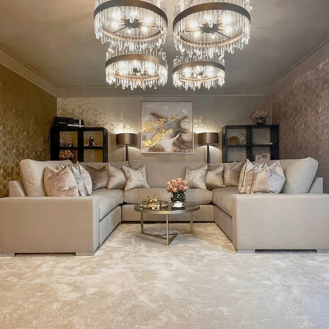 Olivia Mink Premium Large U-Shaped Sofa