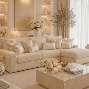 Olivia Premium Cream Sofa Range without Studs