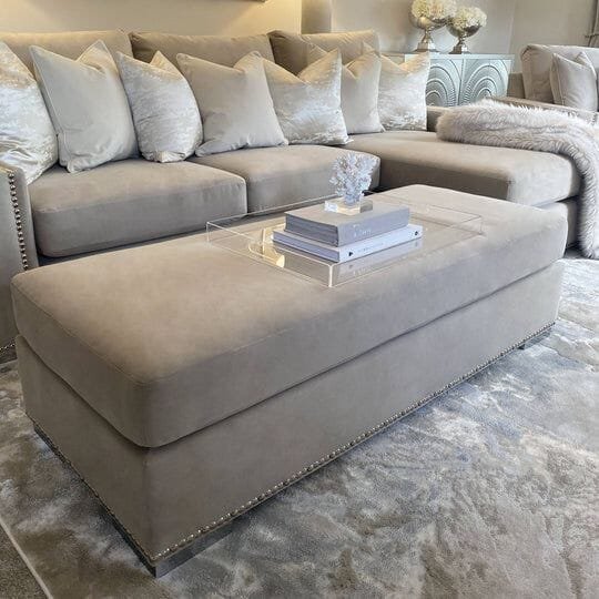 Olivia Premium Mink Sofa Range with Studs