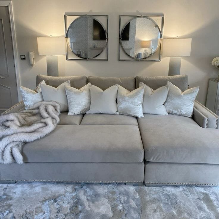 Olivia Premium Mink Sofa Range with Studs