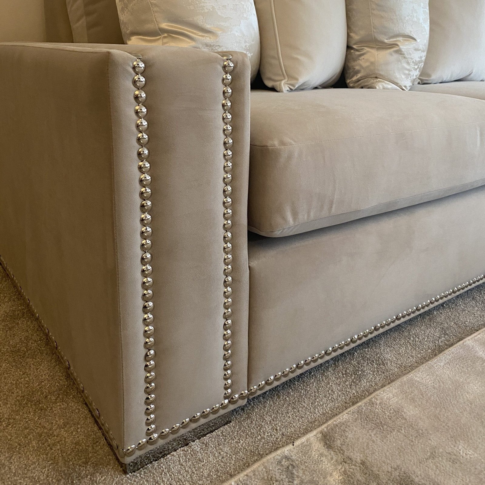 Olivia Premium Mink Sofa Range with Studs