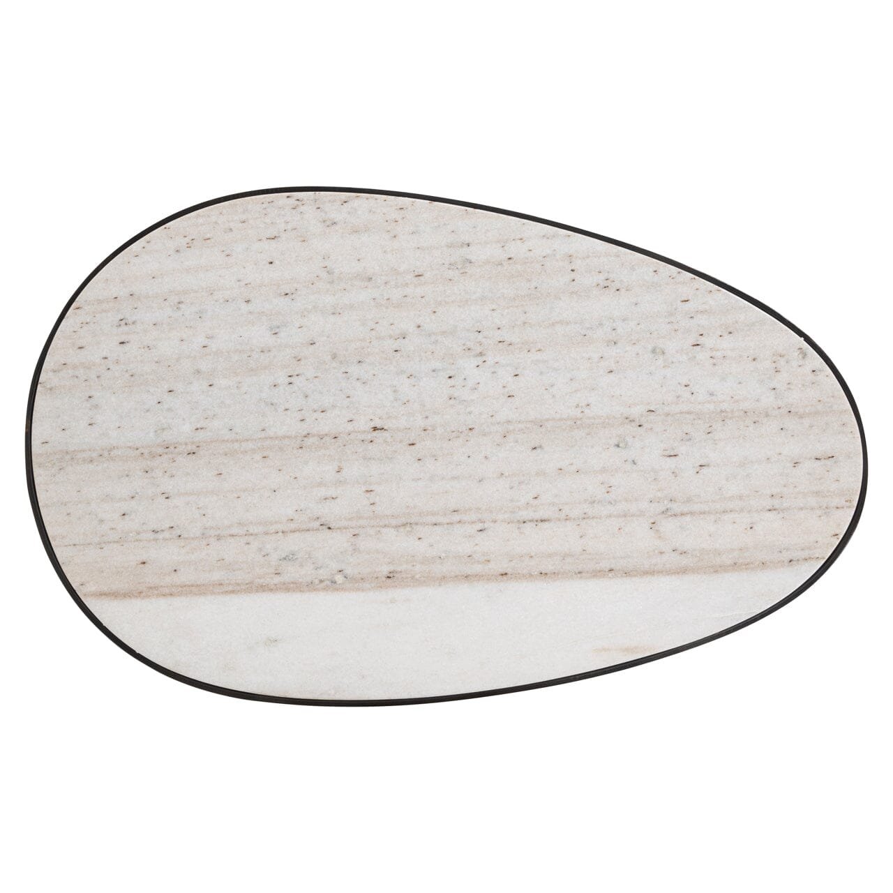 Ondine Bronze Oval Side Table with Marble Top