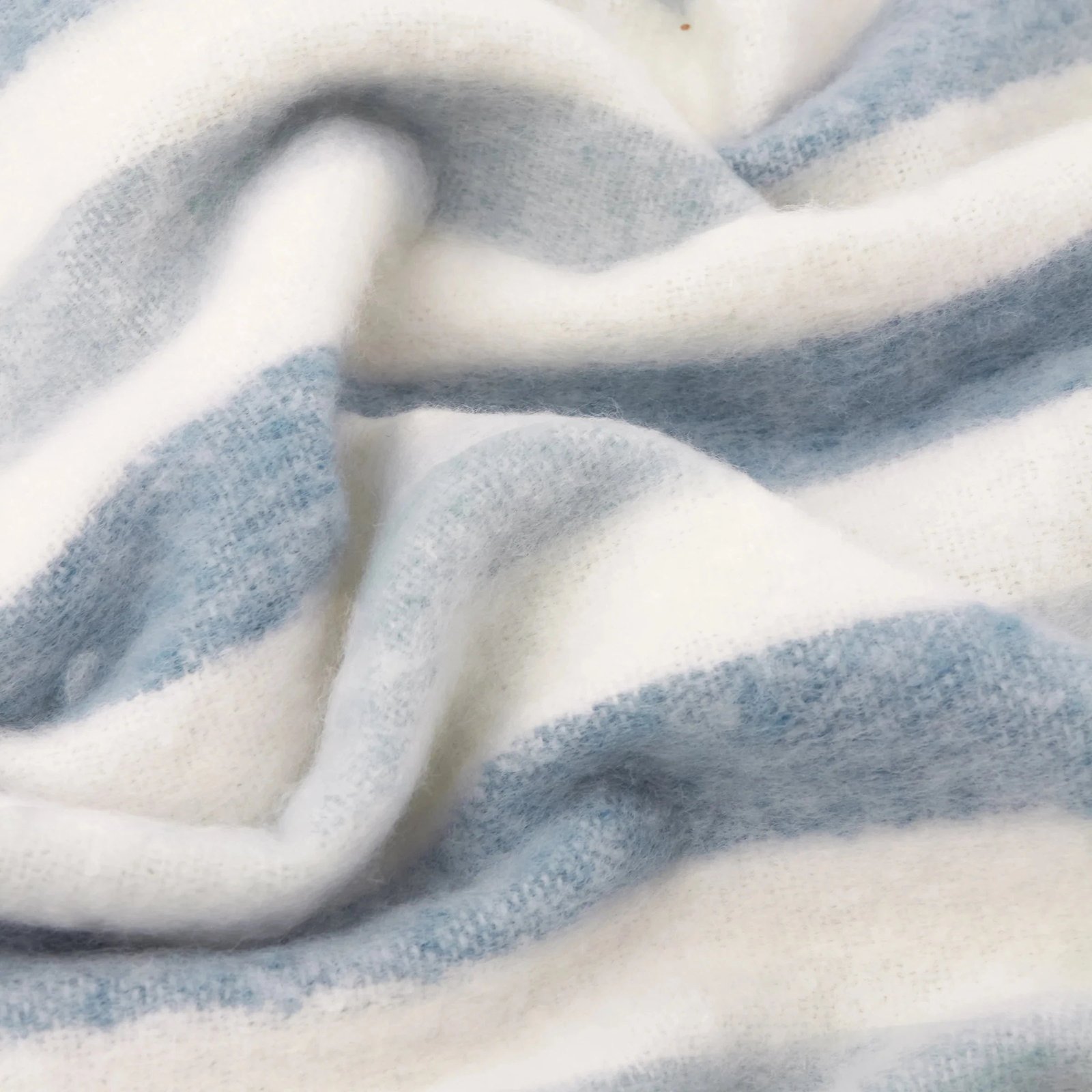Ottilie Blue & White Striped Tasseled Throw