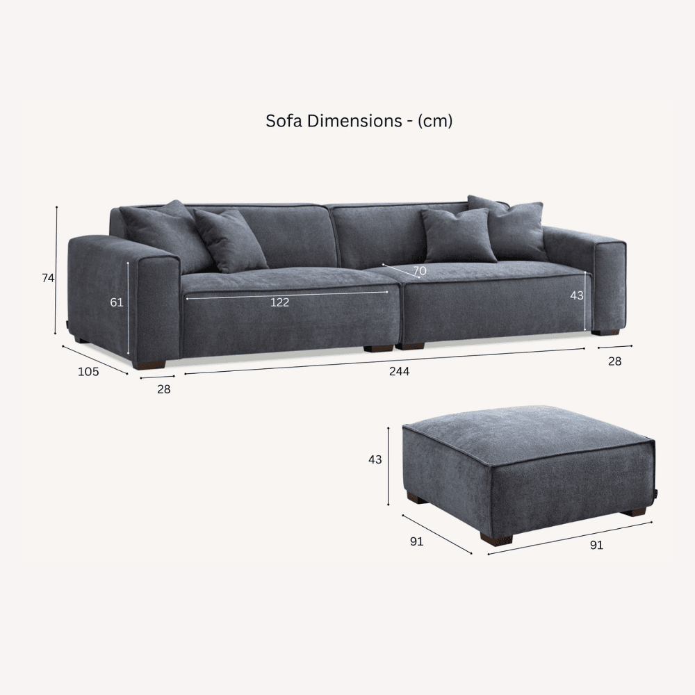 Ottilie Midnight Boucle Footstool